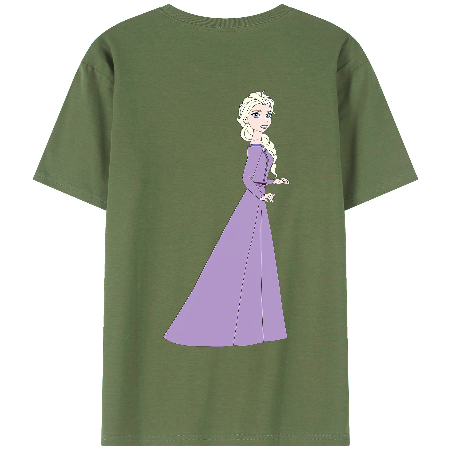 （画像用） アナと雪の女王 アンナ エルサ Frozen Anna Elsa 綿100％ メンズ半袖Tシャツ（バックプリント） 通気性